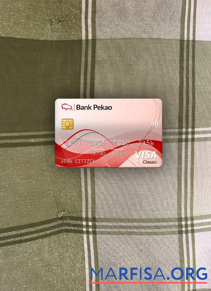 Printable Poland Bank Pekao S.A bank visa classic card photolook front example
